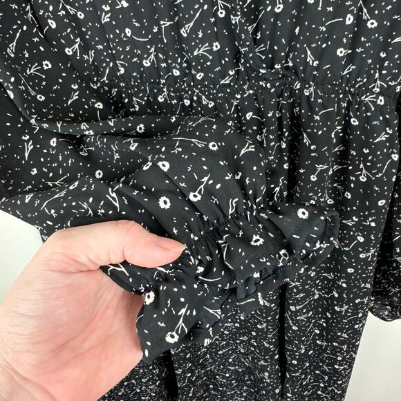 Carly Jean Womens Ditsy Floral Print Midi Asymmetrical Dress‎ Sz L Boho Festival - Picture 5 of 14